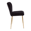 Obsidian Curved Black Gold Finish Dining Chair