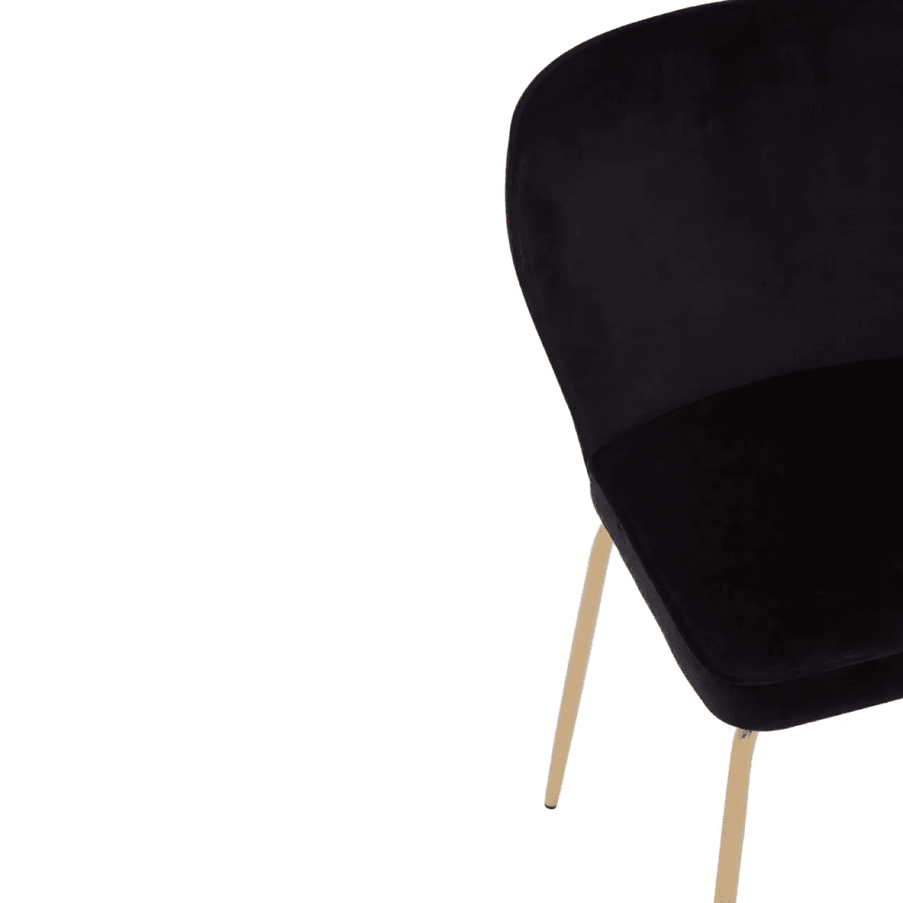 Obsidian Curved Black Gold Finish Dining Chair