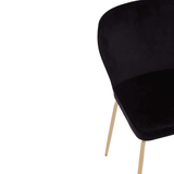 Obsidian Curved Black Gold Finish Dining Chair