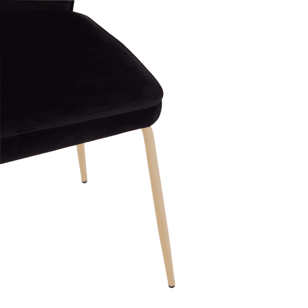 Obsidian Curved Black Gold Finish Dining Chair