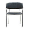 Ash Grey Leather Curved Dining Chair