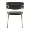 Ash Grey Leather Curved Dining Chair