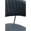 Ash Grey Leather Curved Dining Chair