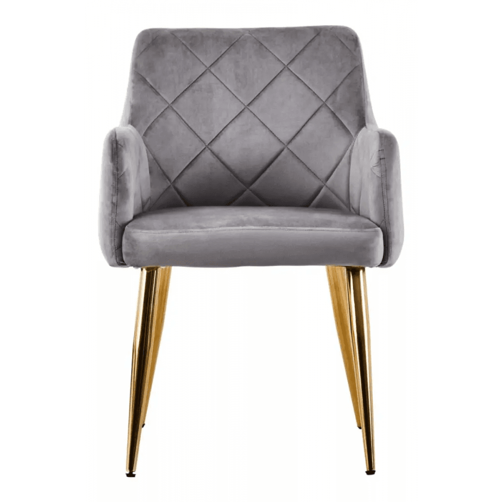 Mink Velvet Angular Dining Chair