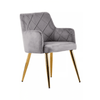 Mink Velvet Angular Dining Chair
