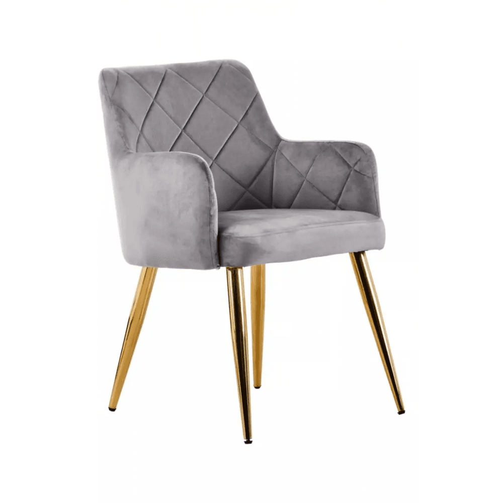 Mink Velvet Angular Dining Chair