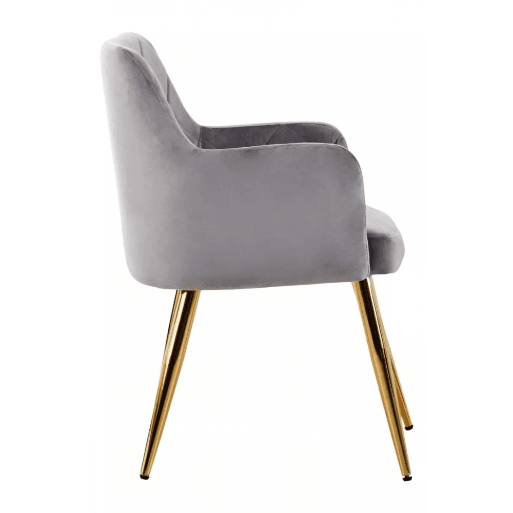 Mink Velvet Angular Dining Chair