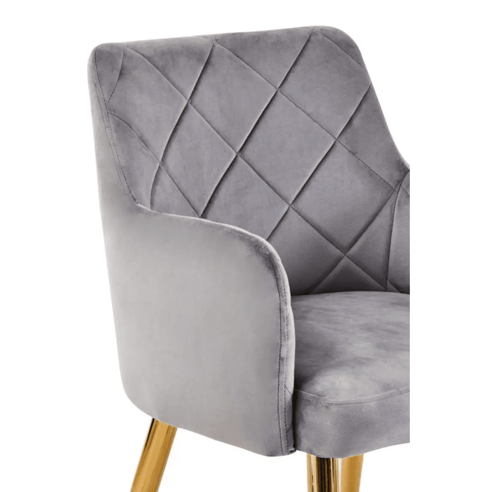 Mink Velvet Angular Dining Chair