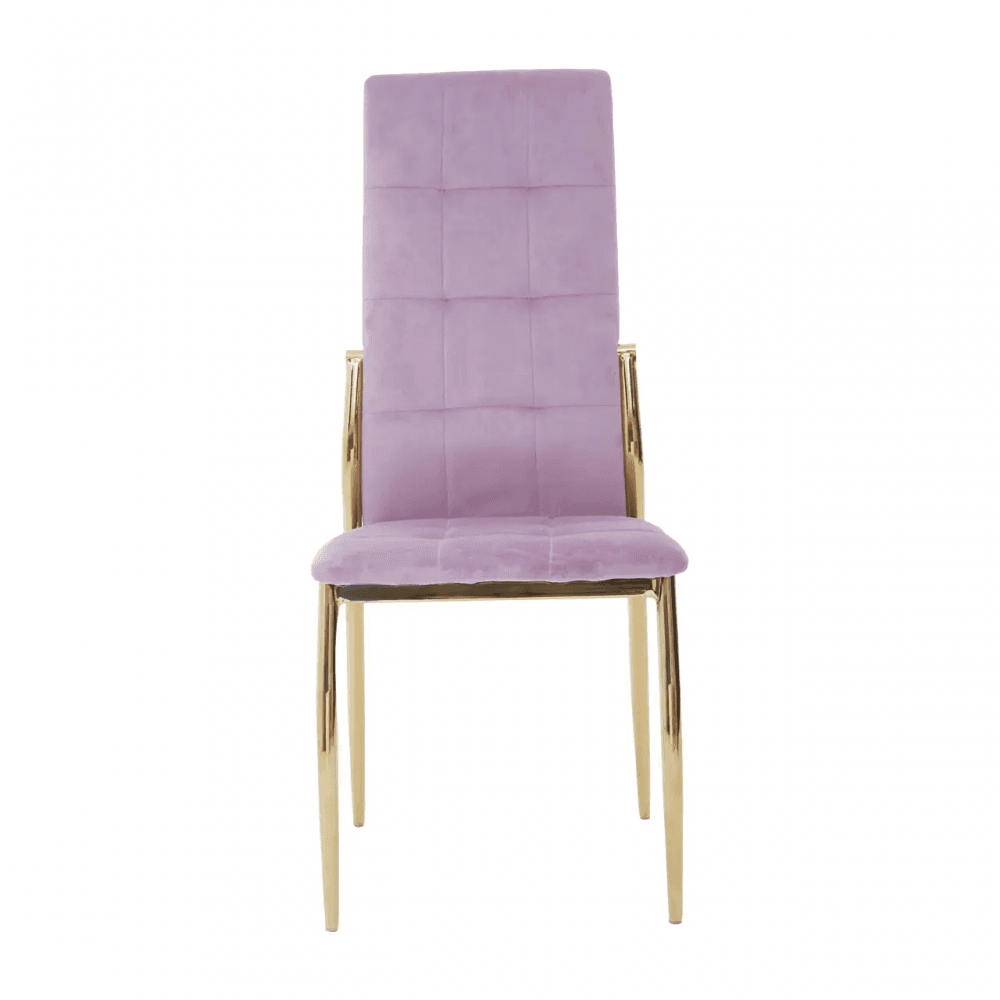 Blush Pink Velvet High Back Dining Chair