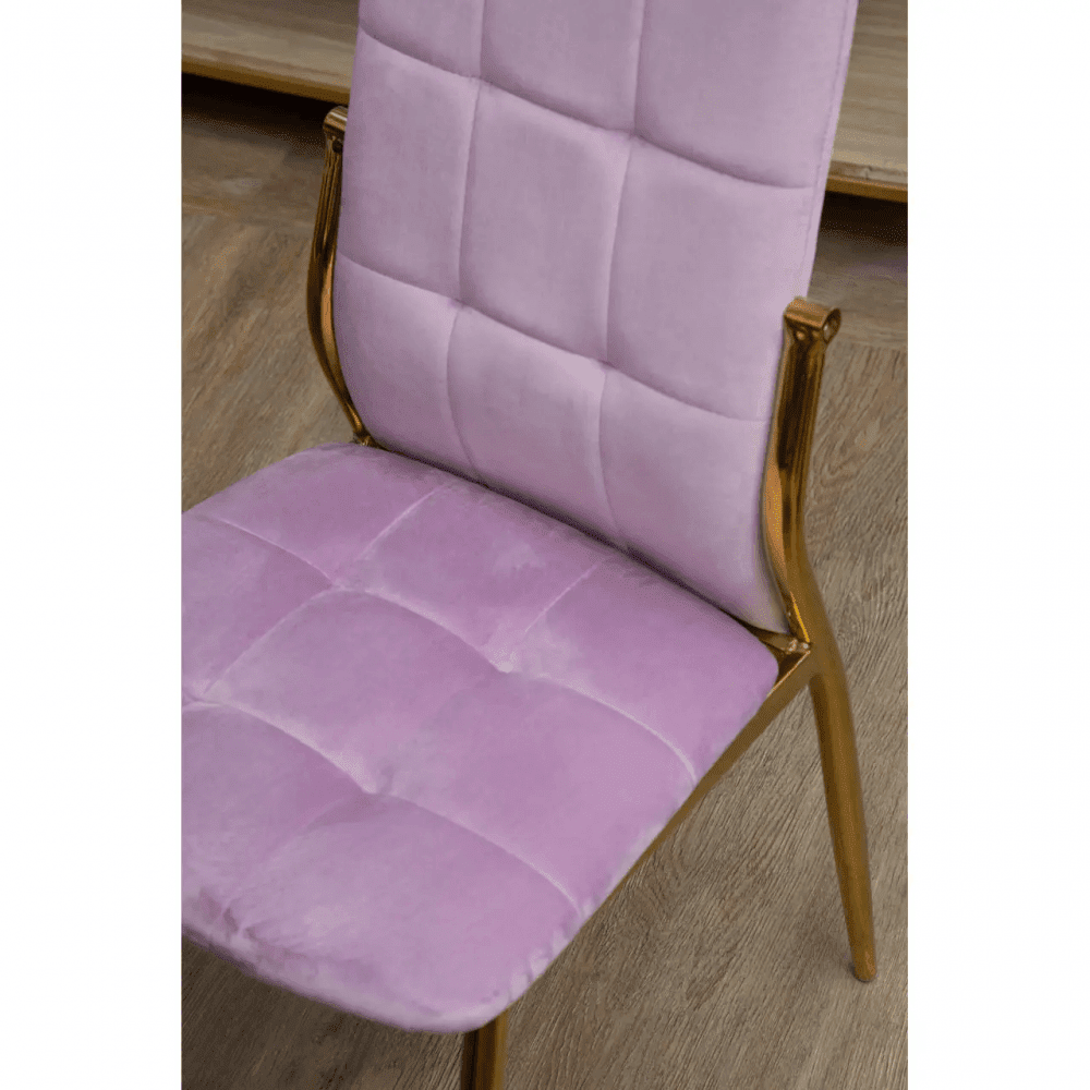 Blush Pink Velvet High Back Dining Chair