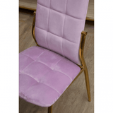 Blush Pink Velvet High Back Dining Chair