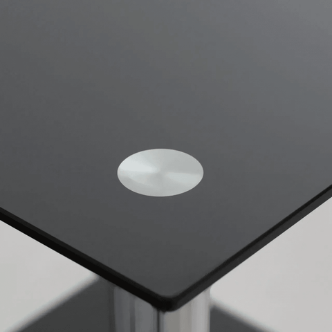 Alden 2 Tier Black Glass End Table