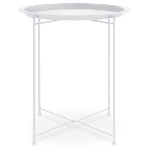 Bronzo Round White Side Table