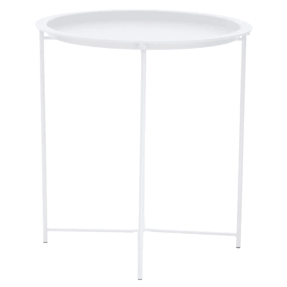 Bronzo Round White Side Table