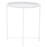 Bronzo Round White Side Table