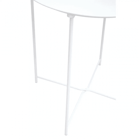 Bronzo Round White Side Table