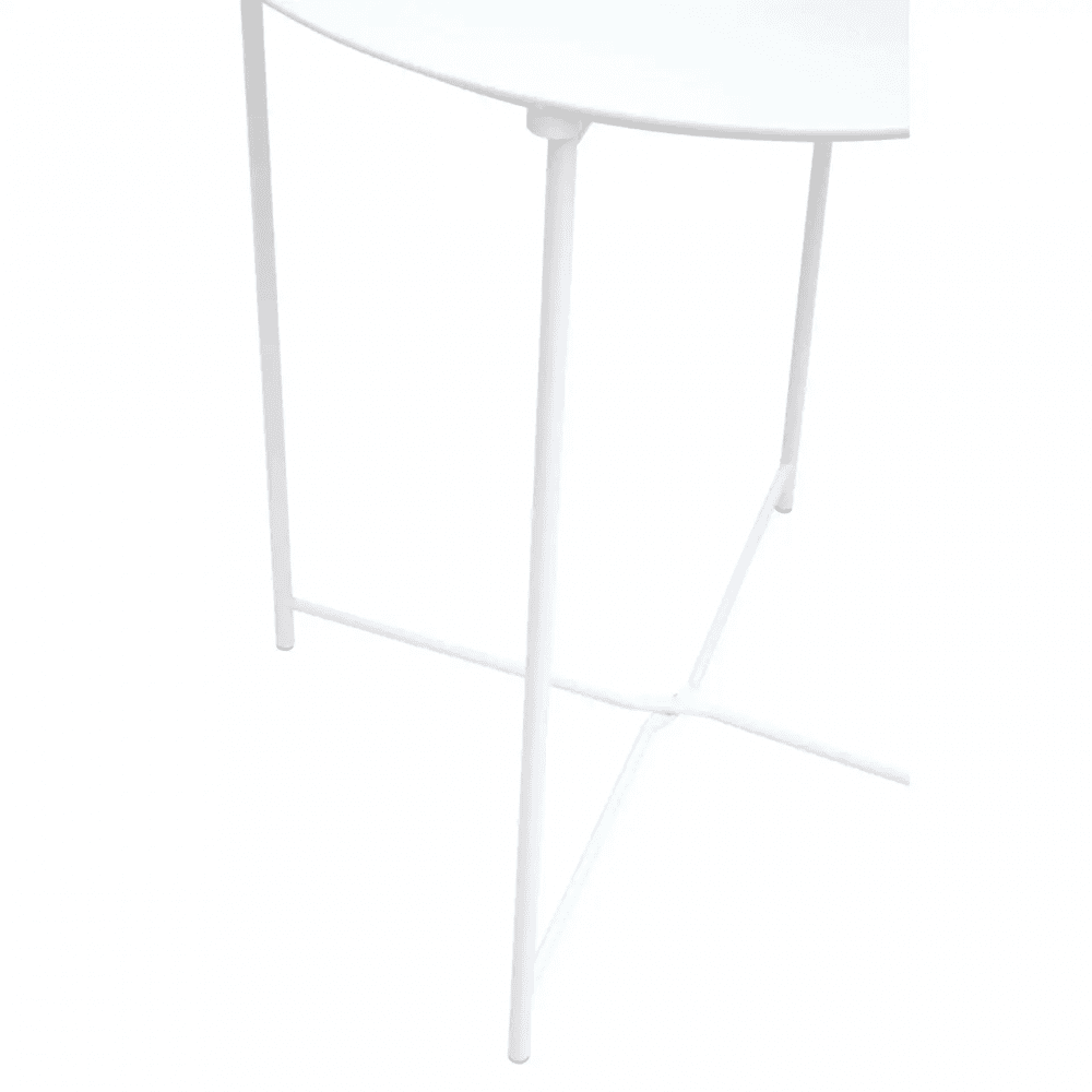 Bronzo Round White Side Table