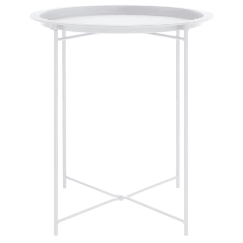 Bronzo Round White Side Table
