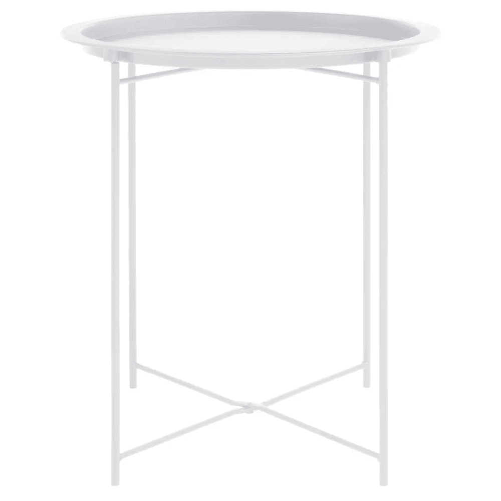 Bronzo Round White Side Table