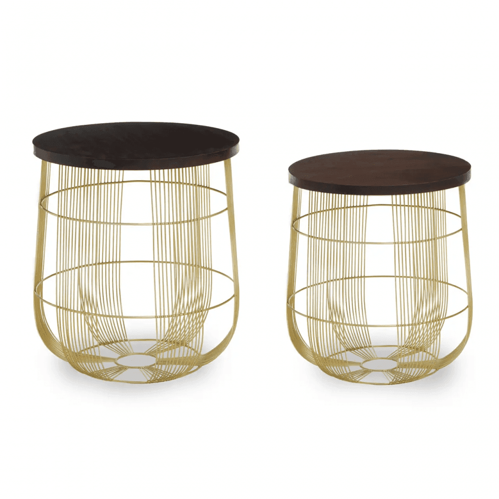 Agni Set of 2 Brass Side Tables