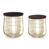 Agni Set of 2 Brass Side Tables