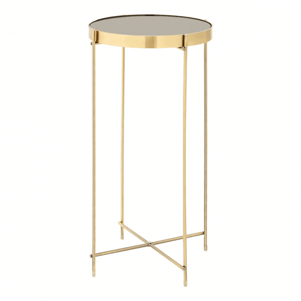 Inspire Black Mirror Tall Side Table