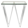 Inspire Chrome End Table With Triangular Base