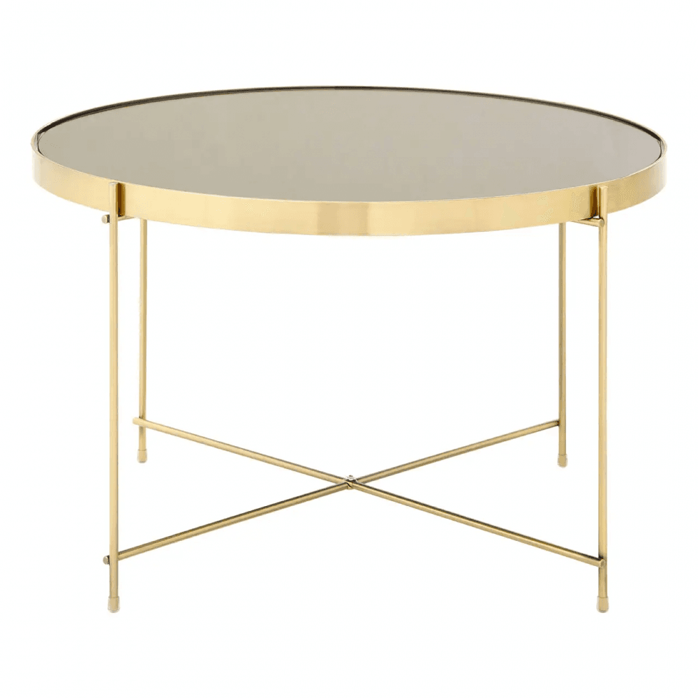 Inspire Large Black Mirror Side Table