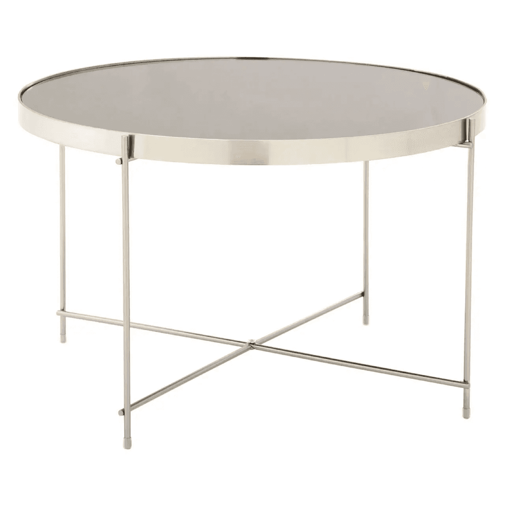 Inspire Large Grey Mirror Side Table
