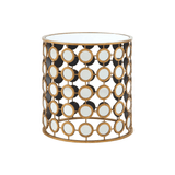 Darian Gold Finish Mirror Side Table