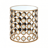 Darian Gold Finish Mirror Side Table