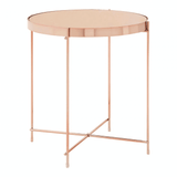 Inspire Pink Mirror Low Side Table