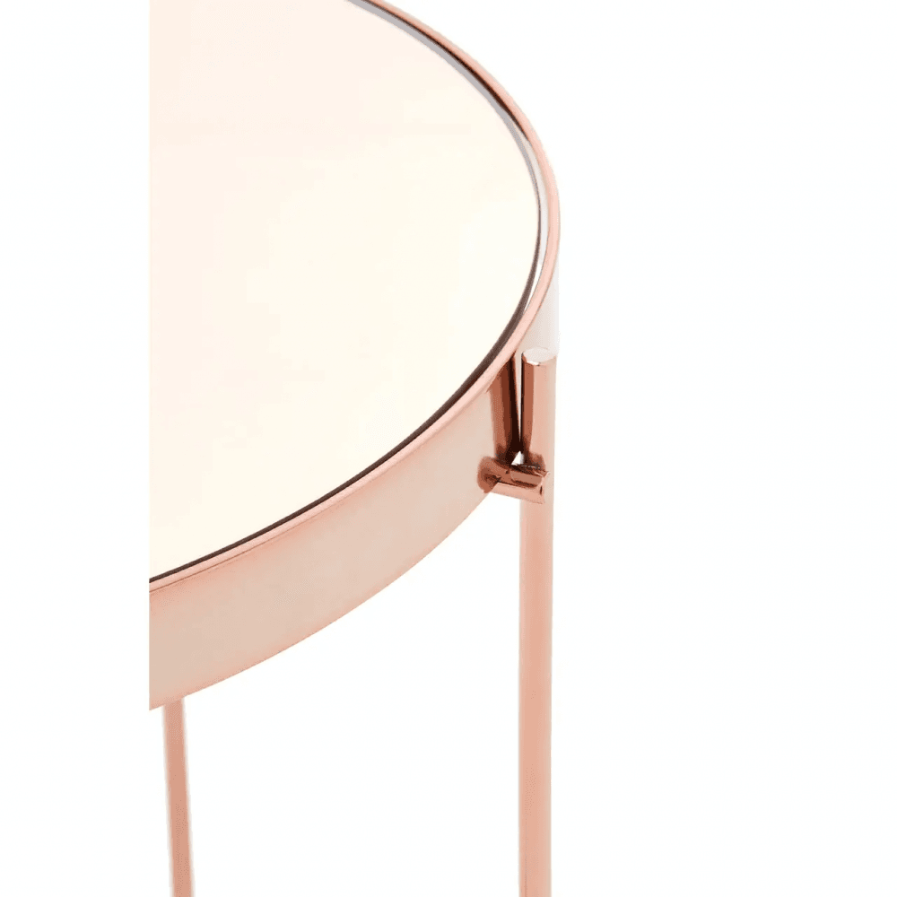 Inspire Pink Mirror Low Side Table
