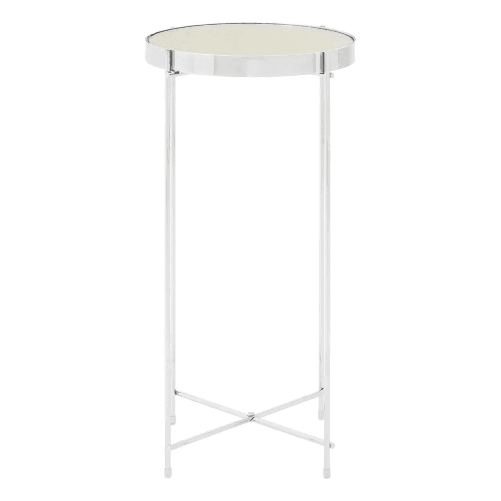Inspire Silver Mirror Tall Side Table