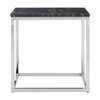 Inspire Square Black And White Marble End Table