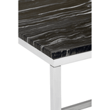 Inspire Square Black And White Marble End Table
