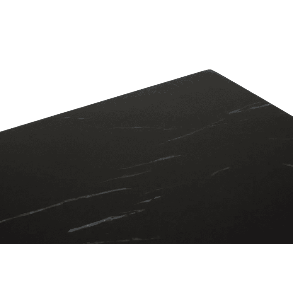 Inspire Square Black Faux Marble End Table