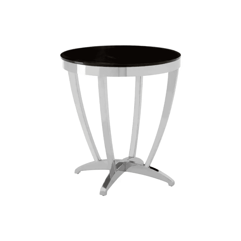 Afton Black Tempered Glass Side Table