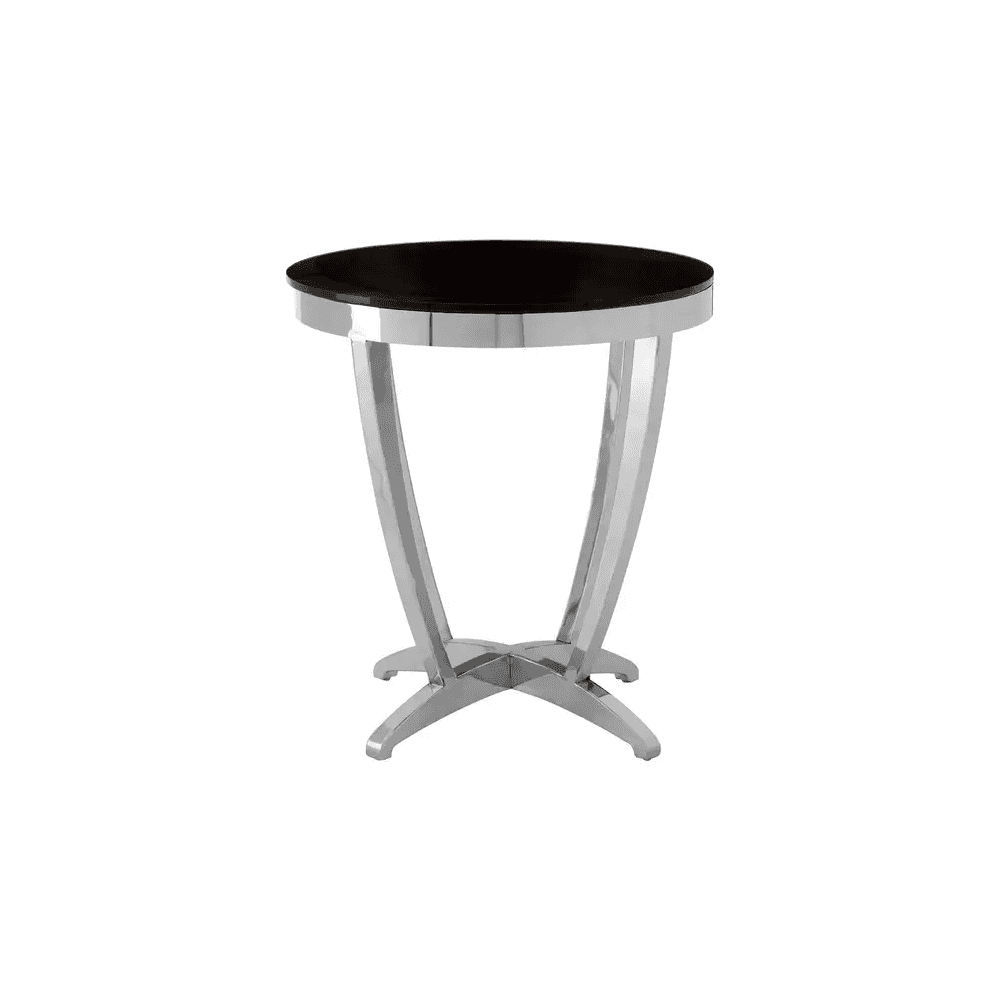 Afton Black Tempered Glass Side Table