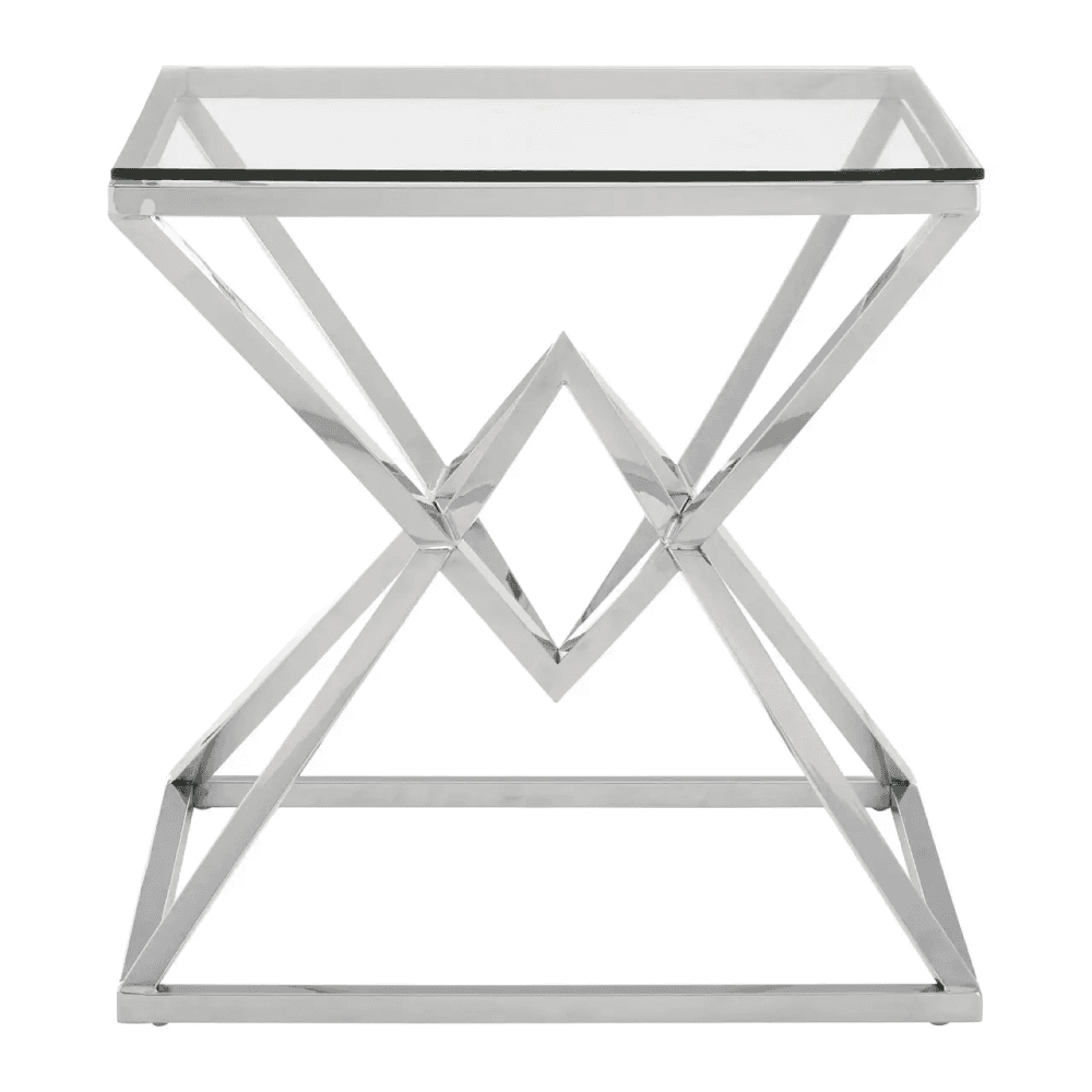 Inspire Square Silver Finish End Table