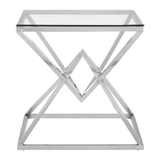 Inspire Square Silver Finish End Table