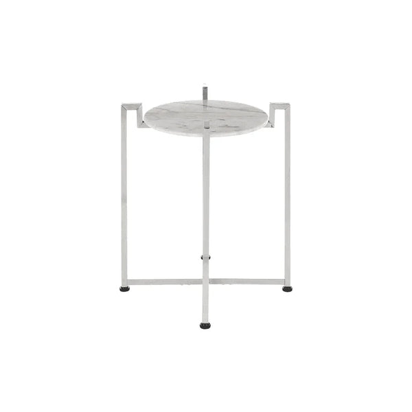 Cibelle Chrome Marble Side Table
