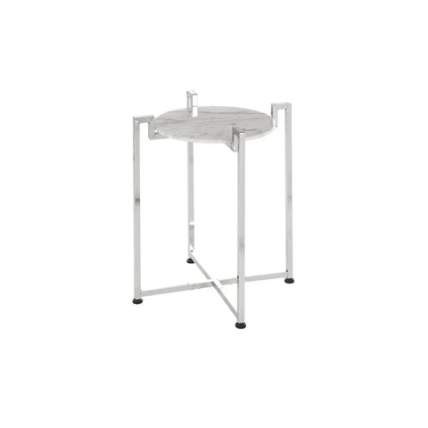 Cibelle Chrome Marble Side Table