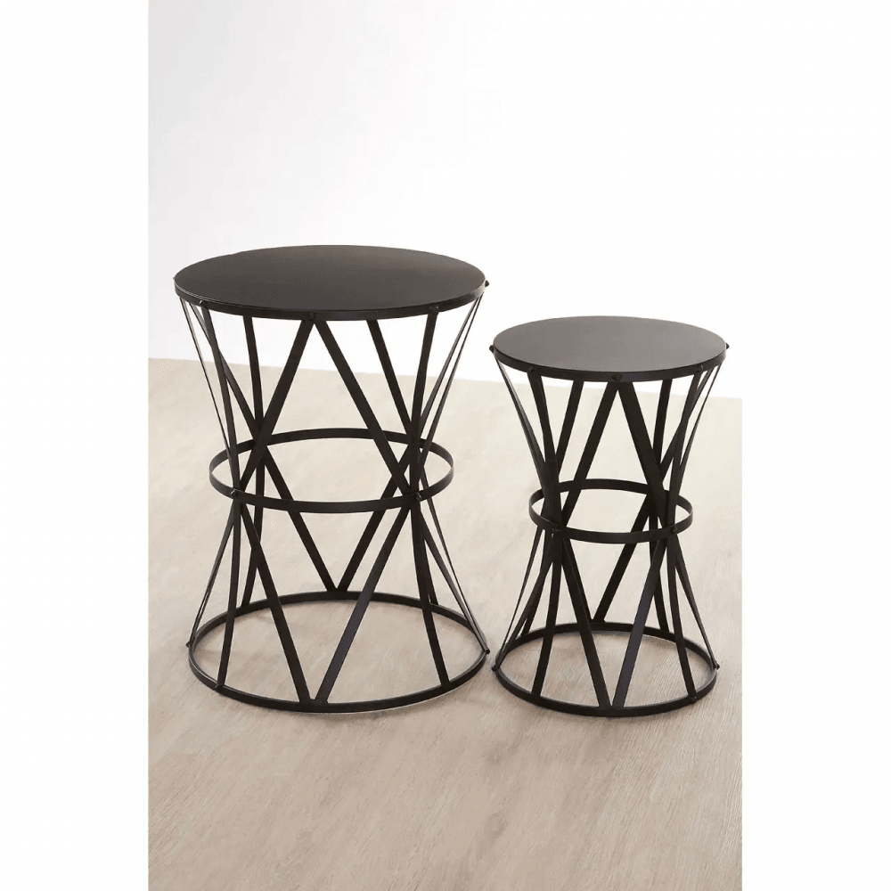 Vento Cross Design Black Tables