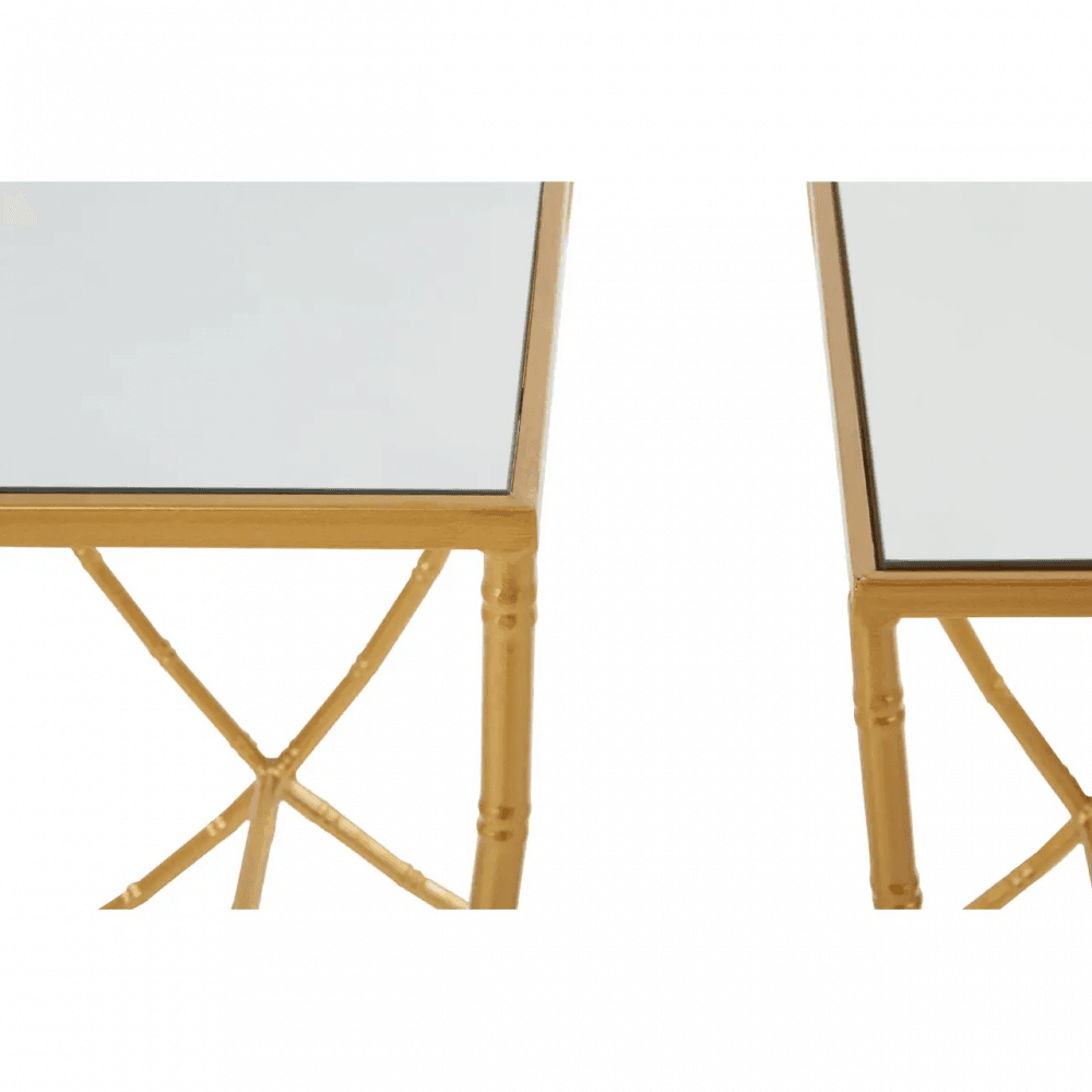 Vento Set Of 2 Bamboo Design Side Tables