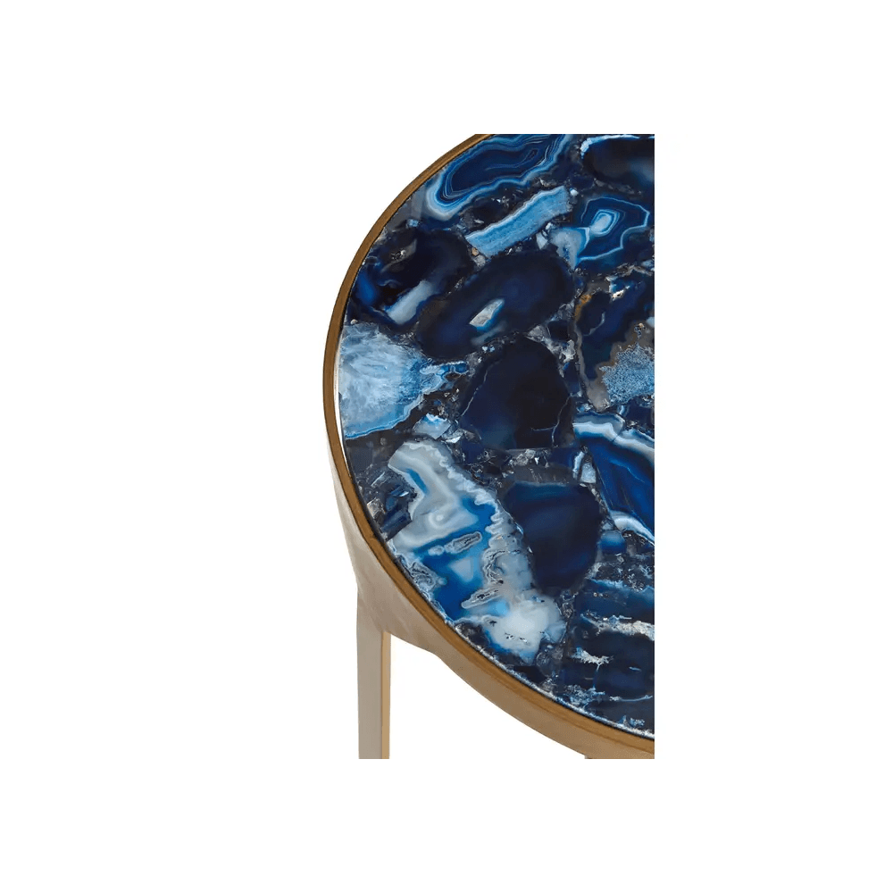 Vero Round Agate Side Table