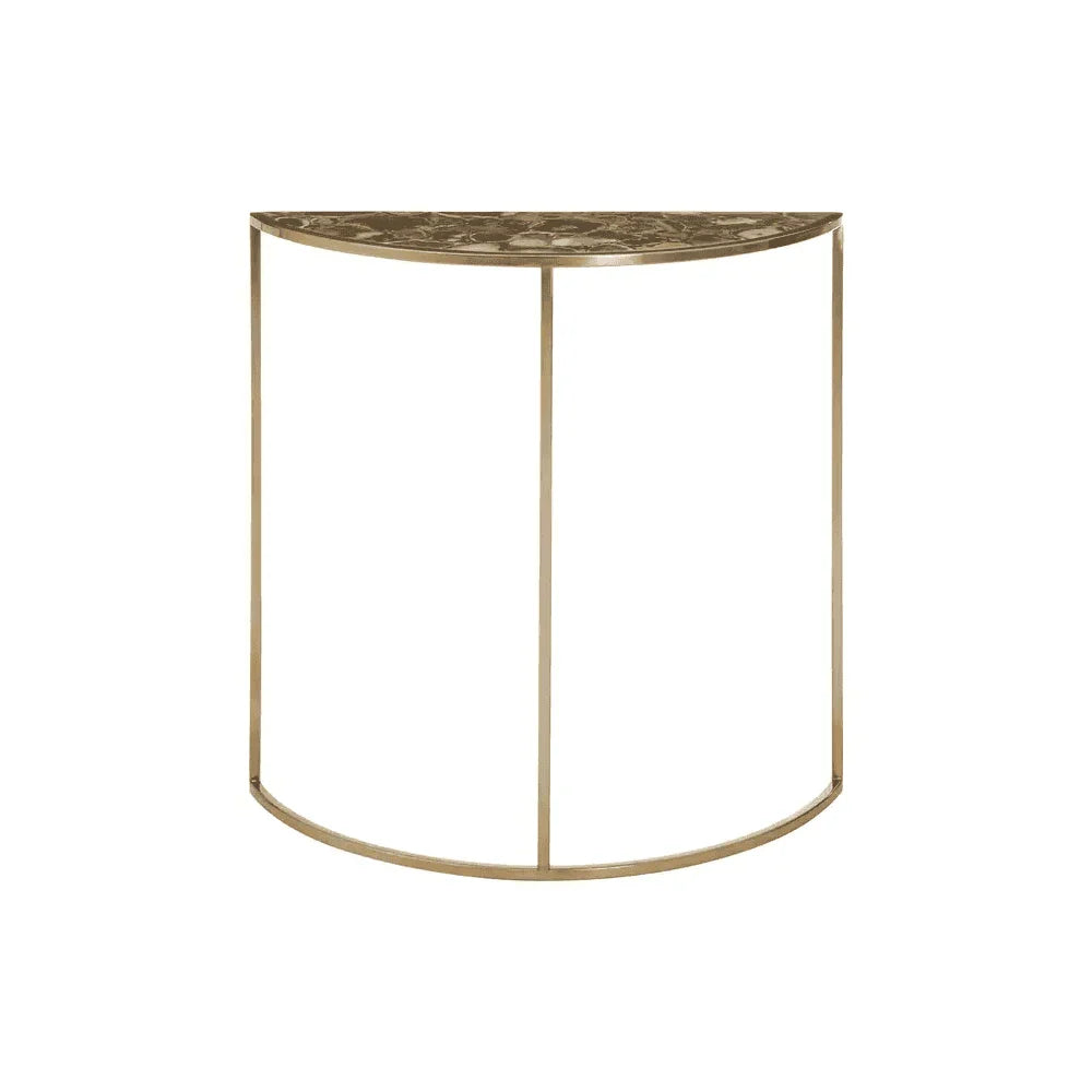 Luna Half Moon Black Agate Top Table