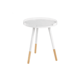 Meridian White &amp; Natural Round Side Table