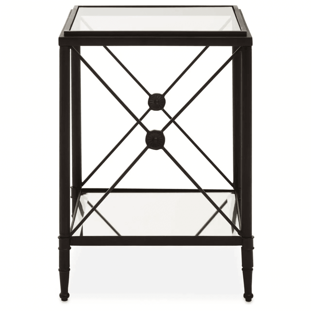 Vertex Square Black Finish Side Table