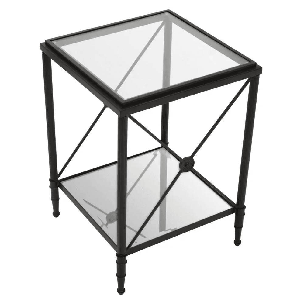 Vertex Square Black Finish Side Table